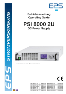 Operating Guide PSI 8000 2U Power Supply Series