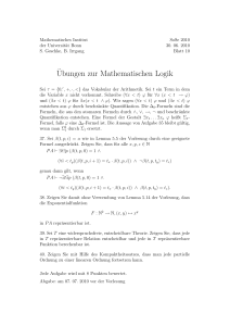 Ubungen zur Mathematischen Logik - Mathematisches Institut der