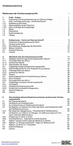 Inhaltsverzeichnis Reaktionen der Kohlenwasserstoffe 1