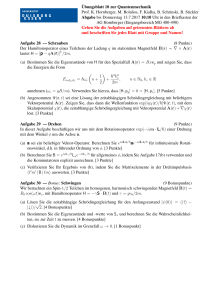 ¨Ubungsblatt 10 zur Quantenmechanik Prof. K. Hornberger, M. Bola