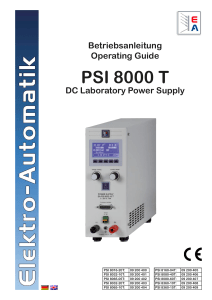Operating Guide PSI 8000 T Power Supply Series