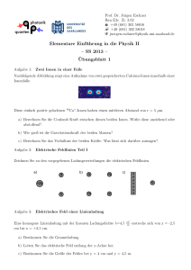 Elementare Einführung in die Physik II – SS 2013 – ¨Ubungsblatt 1