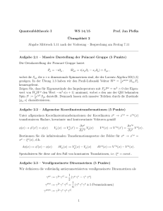 Quantenfeldtheorie I WS 14/15 Prof. Jan Plefka ¨Ubungsblatt 2