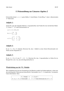 5. Pr¨asenz¨ubung zur Linearen Algebra 2