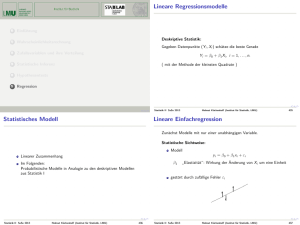 Lineare Regressionsmodelle Statistisches Modell Lineare