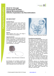 Definitive Implantation des Neurostimulators