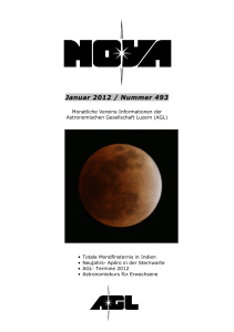 NOVA Januar 2012 - Astronomische Gesellschaft Luzern