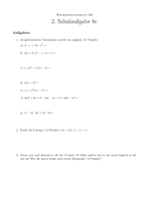 2. Schulaufgabe 8c - Wochenübungsblätter Mathematik, R6