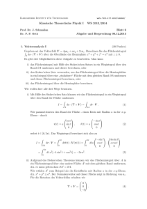 Klassische Theoretische Physik I WS 2013/2014 Blatt 6