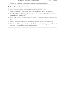 3.Klausur Diskrete Mathematik Seite 1 von 22 1. Welche der
