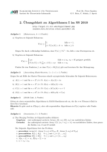 2. ¨Ubungsblatt zu Algorithmen I im SS 2010