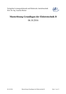 Musterlösung Grundlagen der Elektrotechnik B 06.10.2016