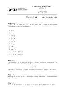 Numerische Mathematik I ¨Ubungsblatt 2