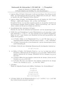 Mathematik für Informatiker I, WS 2007/08 — 1. ¨Ubungsblatt