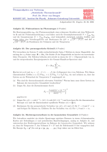 ¨Ubungsaufgaben zur Vorlesung ” Statistische Thermodynamik“ Prof