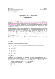 Algorithmen und Komplexität Übungsblatt 1