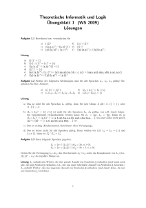Theoretische Informatik und Logik ¨Ubungsblatt 1