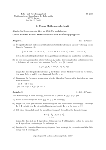 2. ¨Ubung Mathematische Logik - RWTH