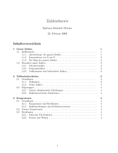 Zahlentheorie - PH Ludwigsburg