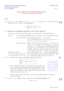 Lineare Algebra und Analytische Geometrie 1, Lehramt an