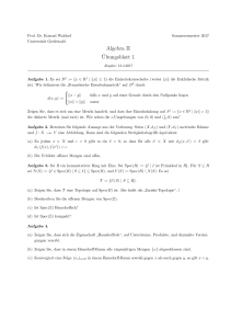 Algebra II Übungsblatt 1