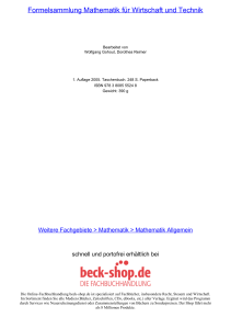 Formelsammlung Mathematik für Wirtschaft und Technik - Beck-Shop