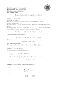 Blatt 2 - Fachrichtung Mathematik
