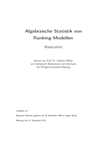 Algebraische Statistik von Ranking-Modellen