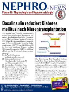 Basalinsulin reduziert Diabetes mellitus nach Nierentransplantation