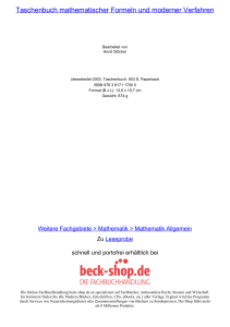 Taschenbuch mathematischer Formeln und moderner - Beck-Shop