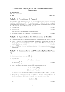 Theoretische Physik III/IV für Lehramtskandidaten Aufgabe 1