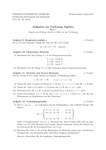 Aufgaben zur Vorlesung Algebra - Fachbereich Mathematik und