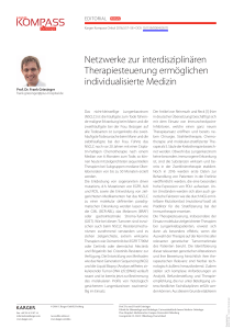 Netzwerke zur interdisziplinären Therapiesteuerung ermöglichen