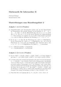 Mathematik für Informatiker II Musterlösungen zum Hausübungsblatt 2