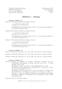 Minitest 1 - Lösung - Mathematik, TU Dortmund