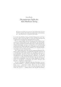 Die papiernen Tafeln des Alan Mathison Turing