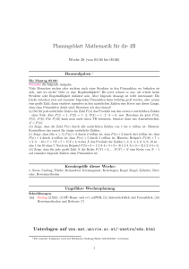 Planungsblatt Mathematik für die 4B