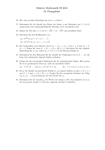 Diskrete Mathematik SS 2012 10. ¨Ubungsblatt