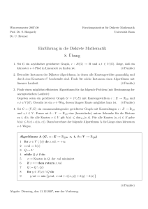 Einführung in die Diskrete Mathematik 8.¨Ubung