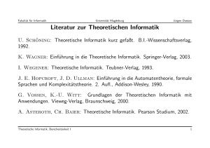 Literatur zur Theoretischen Informatik