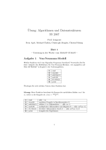 Übung: Algorithmen und Datenstrukturen SS 2007