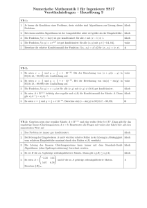 Numerische Mathematik I für Ingenieure SS17 Verständnisfragen