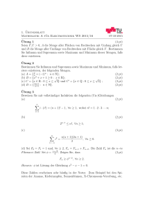 1. ¨Ubungsblatt Mathematik A für Elektrotechnik WS 2015/16 07