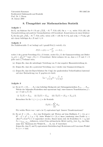 8. ¨Ubungsblatt zur Mathematischen Statistik