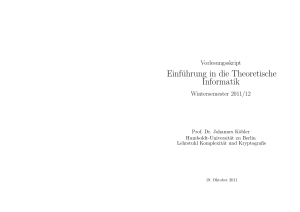 Einführung in die Theoretische Informatik - Humboldt