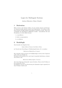 Logics for Multiagent Systems