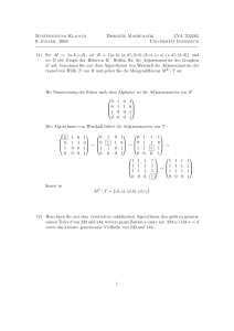 Musterlösung Klausur Diskrete Mathematik LVA 702205 9. Jänner