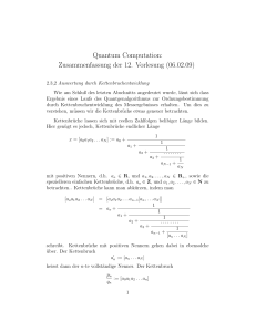 Quantum Computation: Zusammenfassung der 12. Vorlesung (06.02