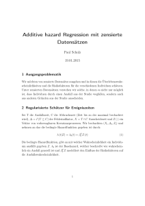 Additive hazard Regression mit zensierte - staff.uni