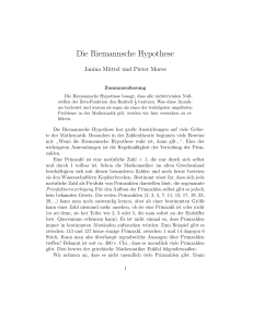 Die Riemannsche Hypothese